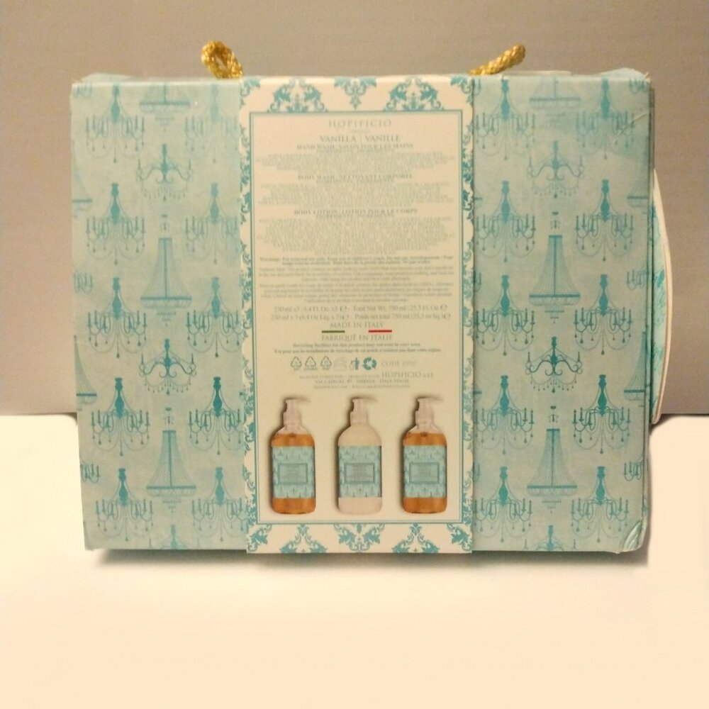 Hopificio 3pc Luxury Italian Vanilla Bath & Body Gift Set 8.4oz x3